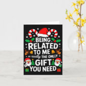 Carte Being Related To Me Funny Christmas Family Xmas Pa (Fleur jaune)