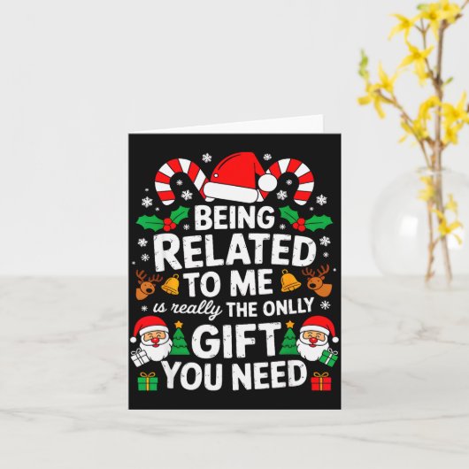 Carte Being Related To Me Funny Christmas Family Xmas Pa (Fleur jaune)