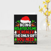 Carte Being Related To Me Xmas Pajamas Funny Christmas F (Fleur jaune)