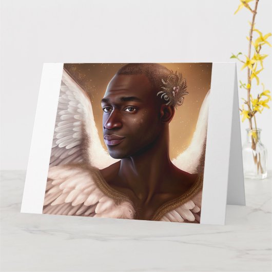 Carte  Bel Ange Noir Africain  (Fleur jaune)