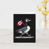 Carte Bel animal canadien avec une oie cool  (Fleur jaune)