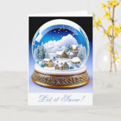 Carte Bela Brown Christmas Snow Globe (Fleur jaune)