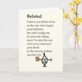 Carte Belated A Drôle Aîné Joyeux Poème Anniversaire (Fleur jaune)