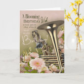 Carte Belated Birthday Card For Brass Instrument Player (Fleur jaune)