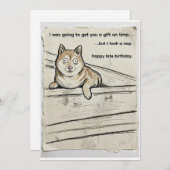 Carte Belated Birthday Card – Shibupi Took a Nap (Devant / Derrière)