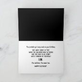 Carte BELATED Birthday Dictionary Definition  (Intérieur)