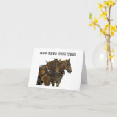 Carte Belgian Draft Horse Teamwork Greeting Card (Fleur jaune)
