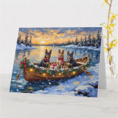 Carte Belgian Malinois Christmas Boat Holiday (Fleur jaune)