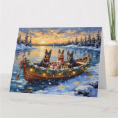 Carte Belgian Malinois Christmas Boat Holiday (Devant)