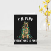 Carte Belgian Malinois Christmas I'm Fine Everything Is  (Fleur jaune)