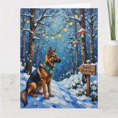 Carte Belgian Shepherd Christmas Enchanted Forest (Devant)