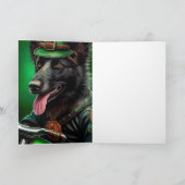 Carte Belgian Shepherd conduite vélo St. Patrick's Day (Intérieur)