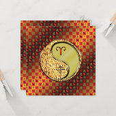 Carte Bélier et cheval métallique (Devant/Arrière en situation)