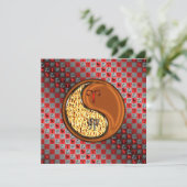 Carte Bélier et lapin de bois. (Debout devant)