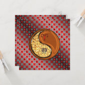 Carte Bélier et lapin de bois. (Devant/Arrière en situation)