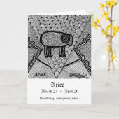 Carte Bélier (signe de zodiaque) (Fleur jaune)