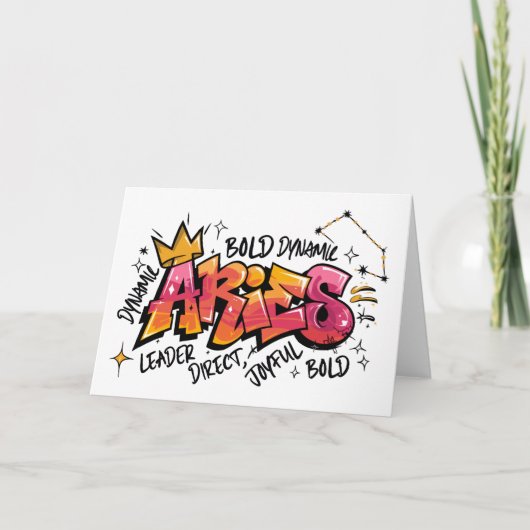 Carte Bélier Zodiaque Graffiti (Devant)