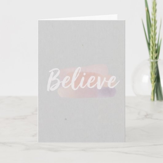 Carte Believe calligraphic text  (Devant)