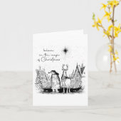 Carte Believe In The Magic Of Christmas Santa Reindeer X (Fleur jaune)