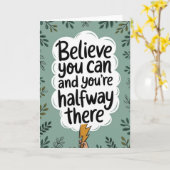 Carte "Believe You Can" Motivational Quote Card (Fleur jaune)