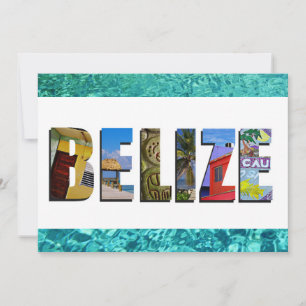 Carte Belize Tropical Beach Ocean Travel Photo Flat Card