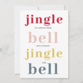 Carte Bell Jingle colorée| Joyeuses fêtes (Devant)