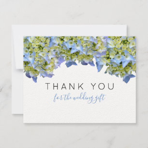 Carte Bella Blue Hydrangea Floral Merci plat