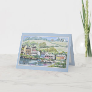 Carte Belle 50e anniversaire personnalisé au bord de mer