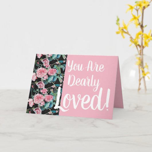 Carte Belle Ancienne Roses Rose Vous êtes Dearly Loved C (Fleur jaune)