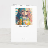 Carte Belle Anime Colorée Fille Anniversaire (Dos)