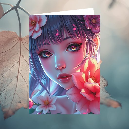 Carte Belle Anime Girl Anniversaire