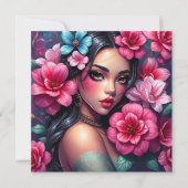 Carte Belle Anime hispanique femme (Devant)