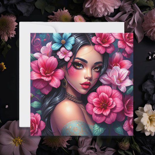 Carte Belle Anime hispanique femme