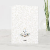 Carte Belle Aquarelle Bleue Première Communion Salutatio (Dos)