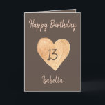 Carte Belle aquarelle de kaki Coeur 13e anniversaire<br><div class="desc">Beau Khaki Watercolor Heart 13th Birthday, un joli dessin d'anniversaire fait pour toute petite-fille. Si vous cherchez de jolies cartes d'anniversaire de petite-fille, des cartes d'anniversaire d'adolescent ou des cartes d'anniversaire de treizième anniversaire, celle-ci est pour vous. Le design est doté d'un coeur d'aquarelle mignon, quelque chose d'attrayant et de...</div>