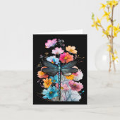 Carte Belle Aquarelle Dragonfly Art Insect Lover Ea (Fleur jaune)