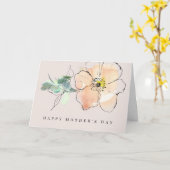 Carte Belle aquarelle Fleur Joyeuse fête des mères (Fleur jaune)