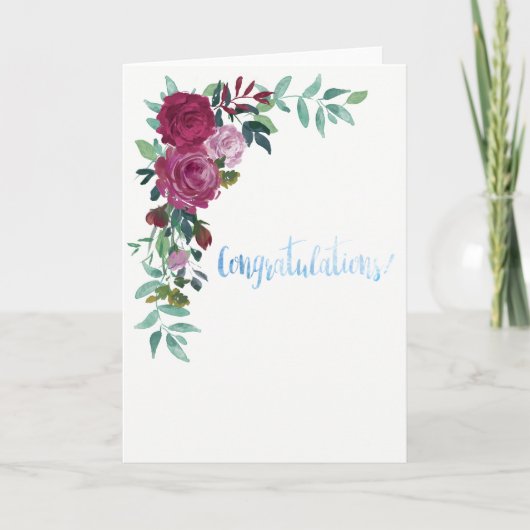 Carte Belle aquarelle Floral Félicitations Card (Devant)