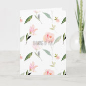 Carte Belle aquarelle Florale Pensée de vous (Devant)