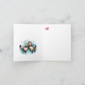 Carte Belle Aquarelle Importante Otter Punny Anniversair (Intérieur)