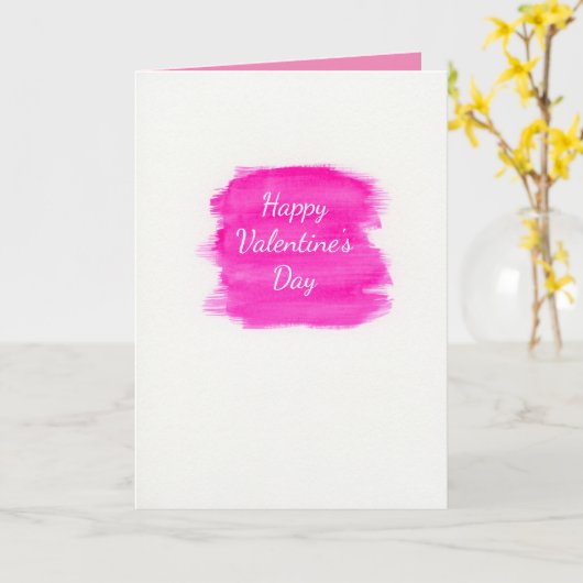 Carte Belle aquarelle rose Valentine (Fleur jaune)