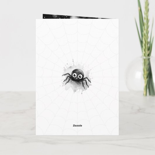 Carte Belle araignée Web Happy Halloween (Dos)