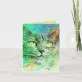 Carte Belle Art Chat - Blanc (Devant)