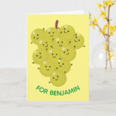 Carte Belle bande de raisins amusante illustration (Fleur jaune)