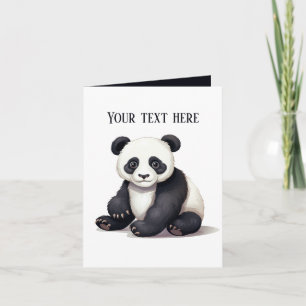 Carte Belle bébé Panda Bear ajouter du texte n'importe q