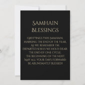Carte Belle bénédiction de Samhain avec sorcière et anim (Dos)