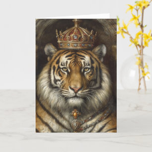 Carte Belle Big Cat dans une couronne en toutes occasion