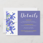 Carte Belle Blue Irises Floral Bouquet Information (Devant)