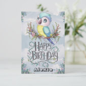 Carte Belle Boho Parrot numérique Anniversaire (Debout devant)
