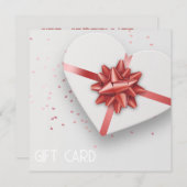 Carte Belle boîte à cadeaux Red Bow White Heart Card (Devant / Derrière)